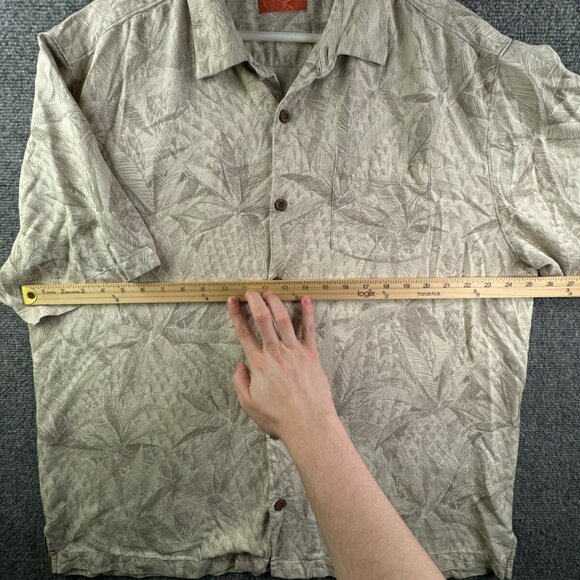 Tommy Bahama All Silk Short Sleeve Button Up Hawaiian Shirt Men XL Floral Ivory - Picture 5 of 16